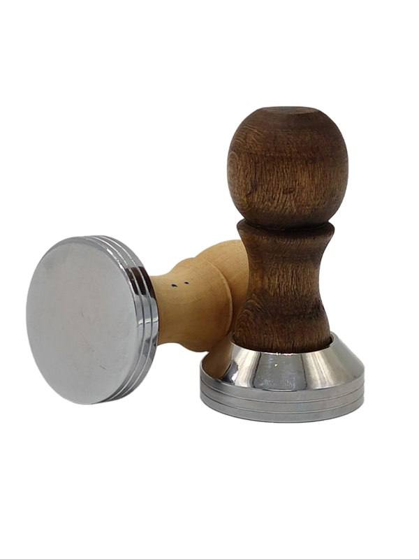 تمپر قهوه دسته چوبی سایز51 میلی متر با کفی استیل